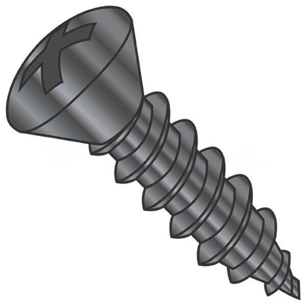 Usa Industrials Self-Drilling Screw, #10-12 x 1", Black Oxide Steel Oval Head Phillips Drive BULK-SCRW-14608 - main